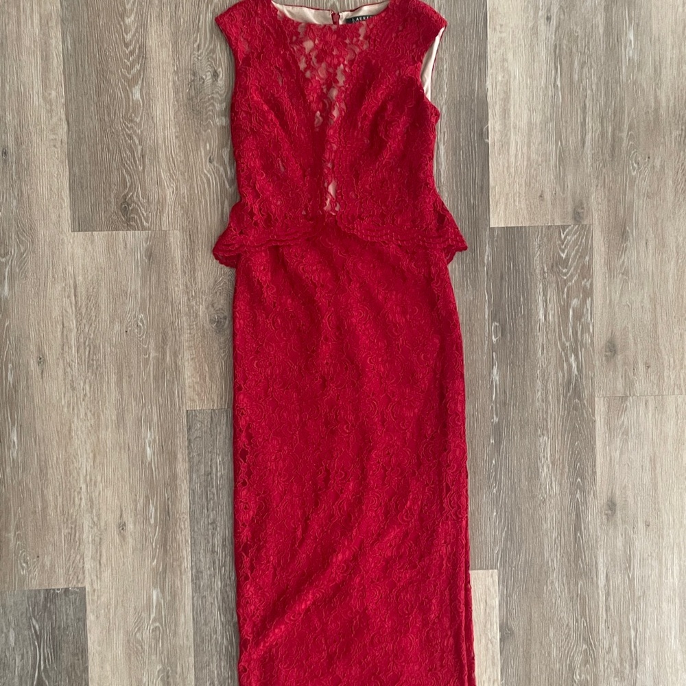 Elegant Red Lace Dress